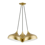 Livex Lighting - 41053-33 - Three Light Pendant - Amador - Soft Gold w/ Polished Brasss