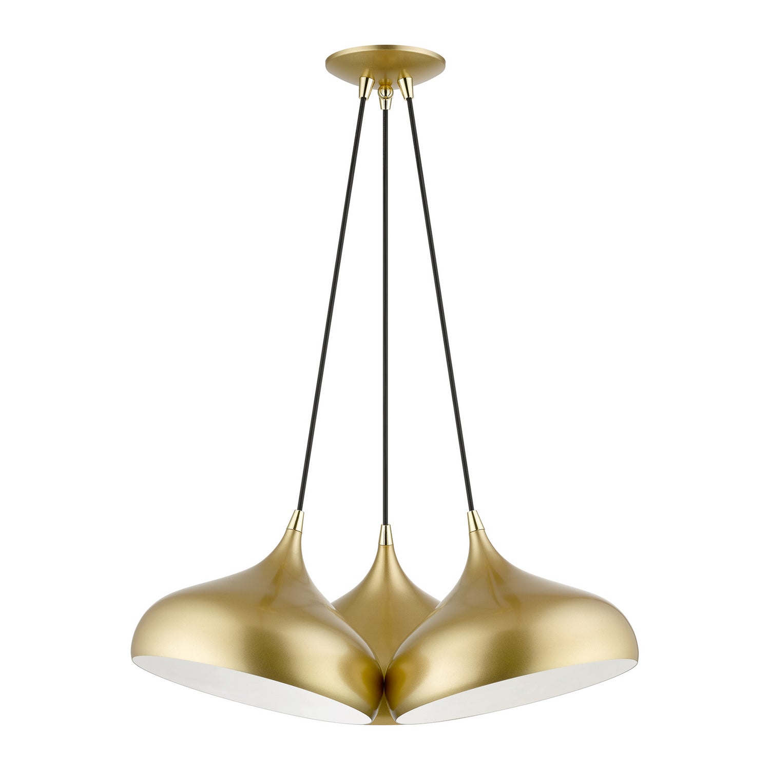 Livex Lighting - 41053-33 - Three Light Pendant - Amador - Soft Gold w/ Polished Brasss
