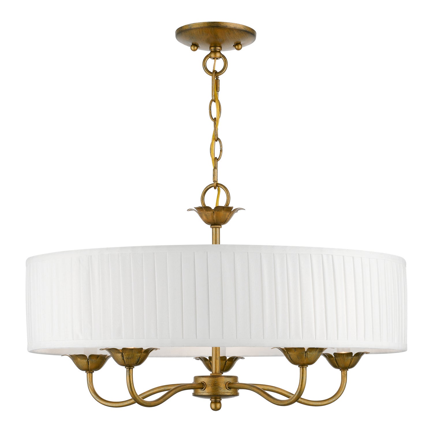 Livex Lighting - 41775-48 - Five Light Pendant - Edinburgh - Antique Gold Leaf