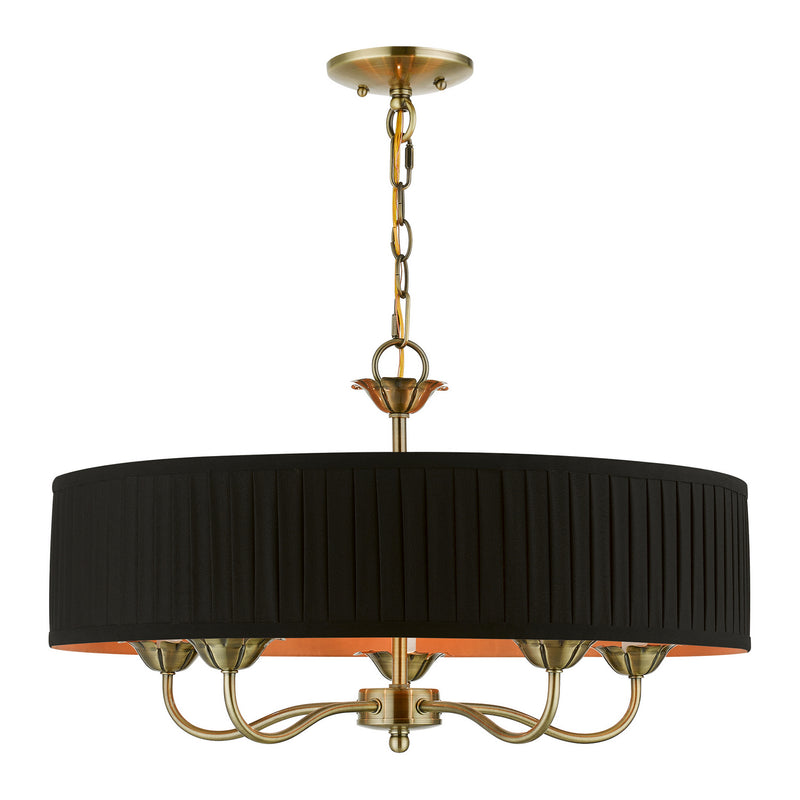 Livex Lighting - 41865-01 - Five Light Pendant - Harrington - Antique Brass