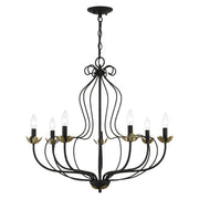 Livex Lighting - 42907-04 - Seven Light Chandelier - Katarina - Black w/ Antique Brasss