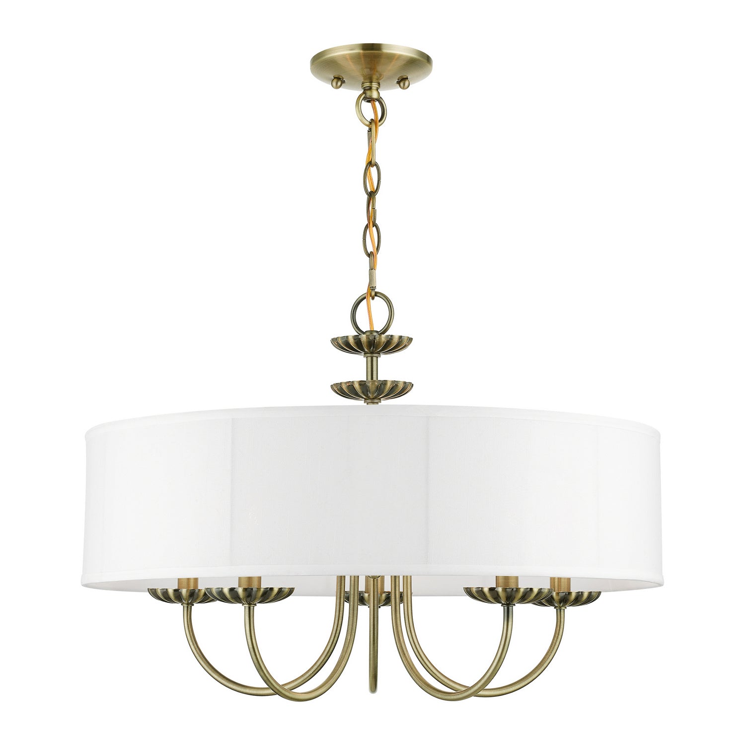Livex Lighting - 42985-01 - Five Light Pendant - Brookdale - Antique Brass