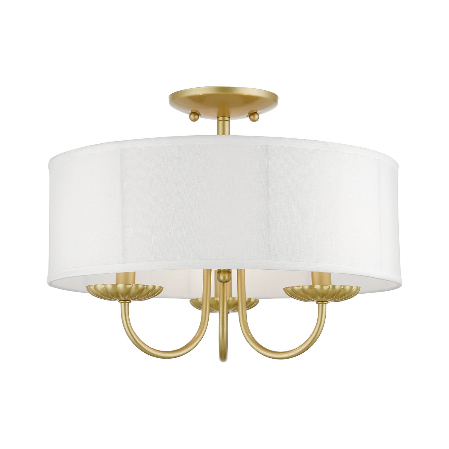 Livex Lighting - 42989-33 - Three Light Semi-Flush Mount - Brookdale - Soft Gold