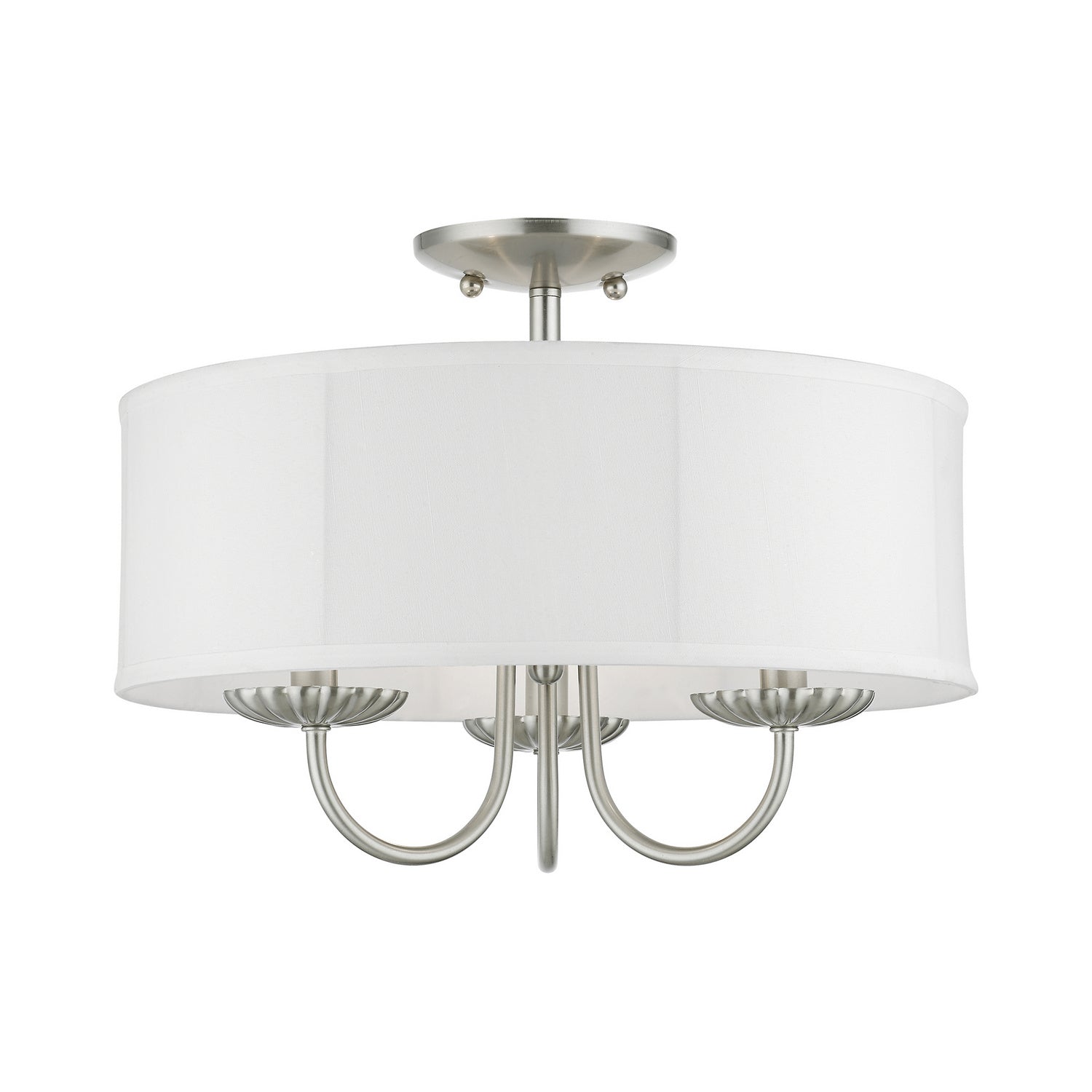 Livex Lighting - 42989-91 - Three Light Semi-Flush Mount - Brookdale - Brushed Nickel