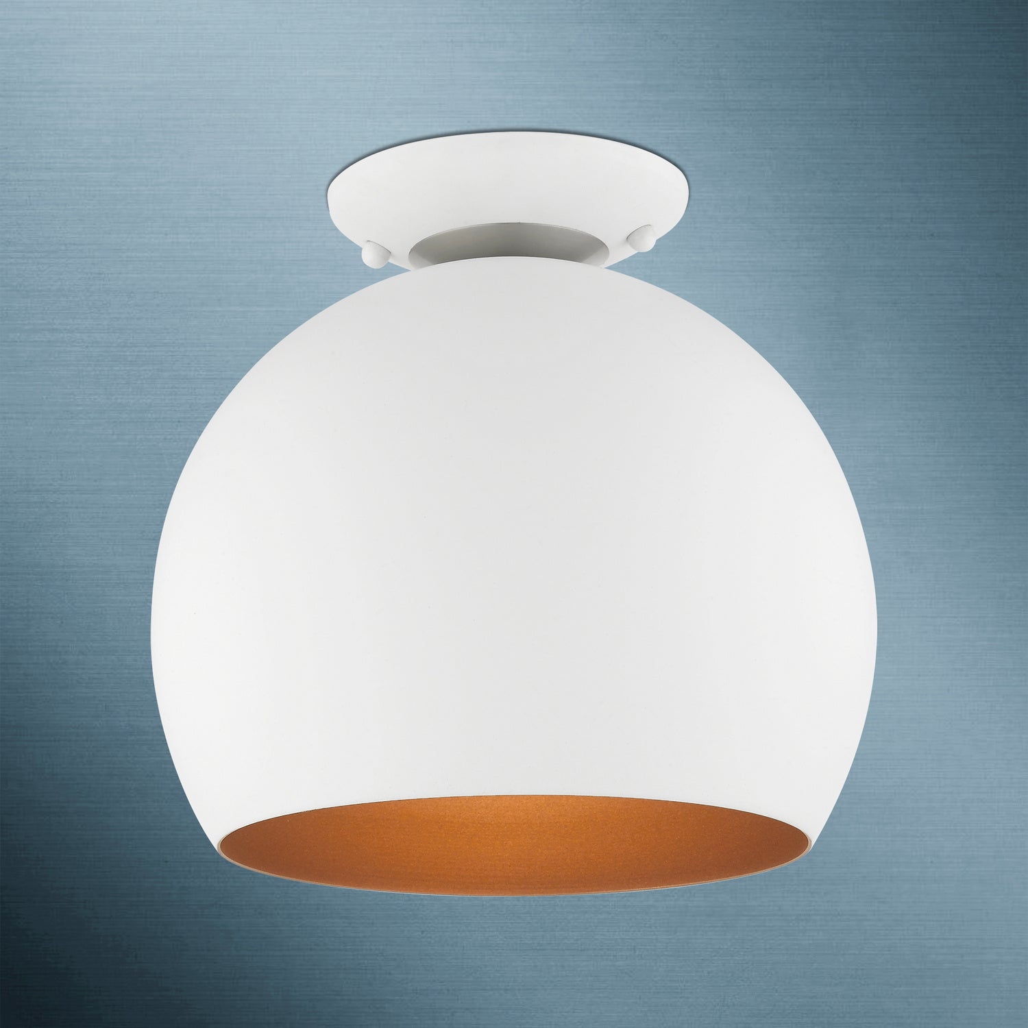 Livex Lighting - 43390-03 - One Light Semi-Flush Mount - Piedmont - White w/ Brushed Nickels