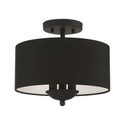 Livex Lighting - 43441-04 - Three Light Semi-Flush Mount - Bainbridge - Black