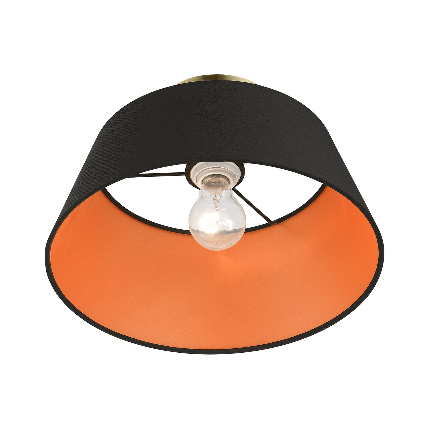 Livex Lighting - 51357-01 - One Light Semi-Flush Mount - Palma - Antique Brass