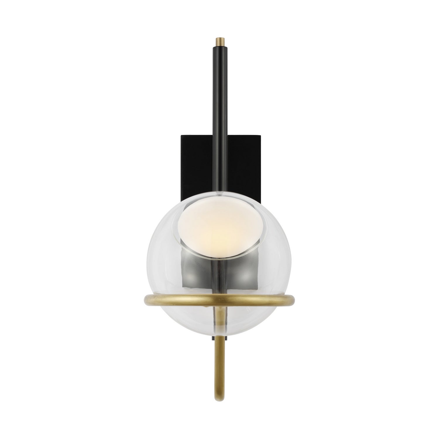 Visual Comfort Modern - 700WSCRBY18BNB-LED927 - LED Wall Sconce - Crosby - Glossy Black/Natural Brass
