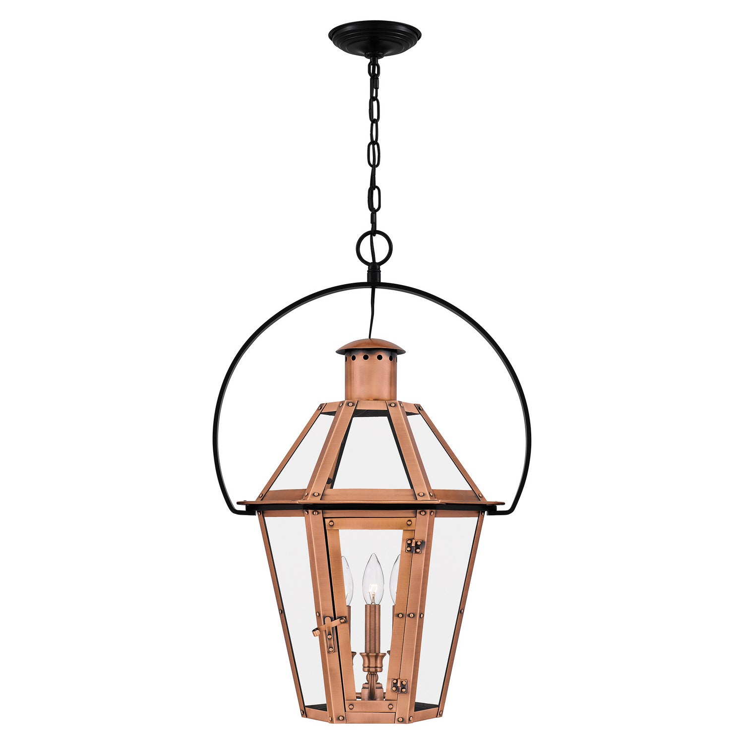 Quoizel - BURD2818AC - Three Light Pendant - Burdett - Aged Copper