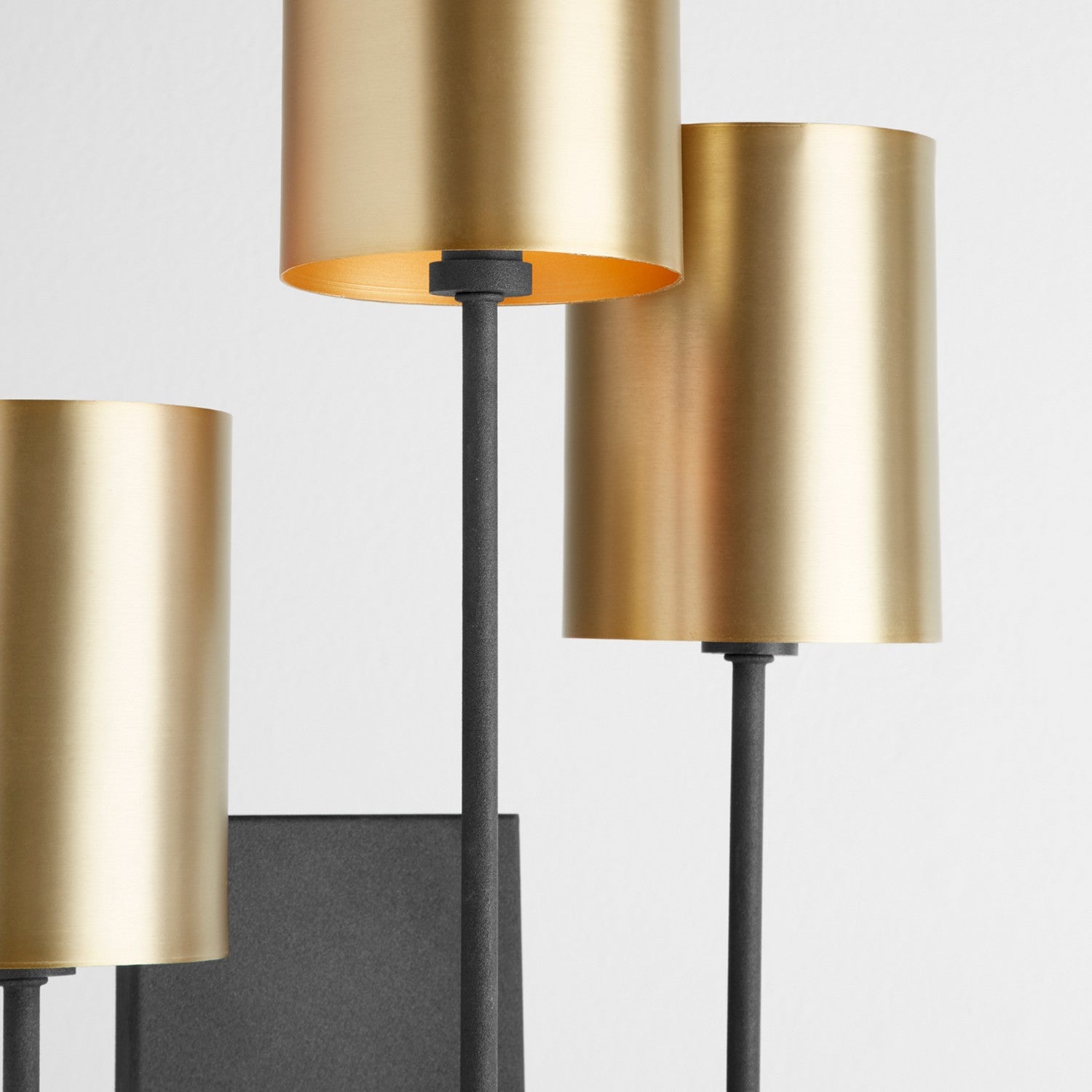 Quorum - 557-3-6980 - Three Light Wall Mount - Harmony - Textured Black w/ Aged Brass