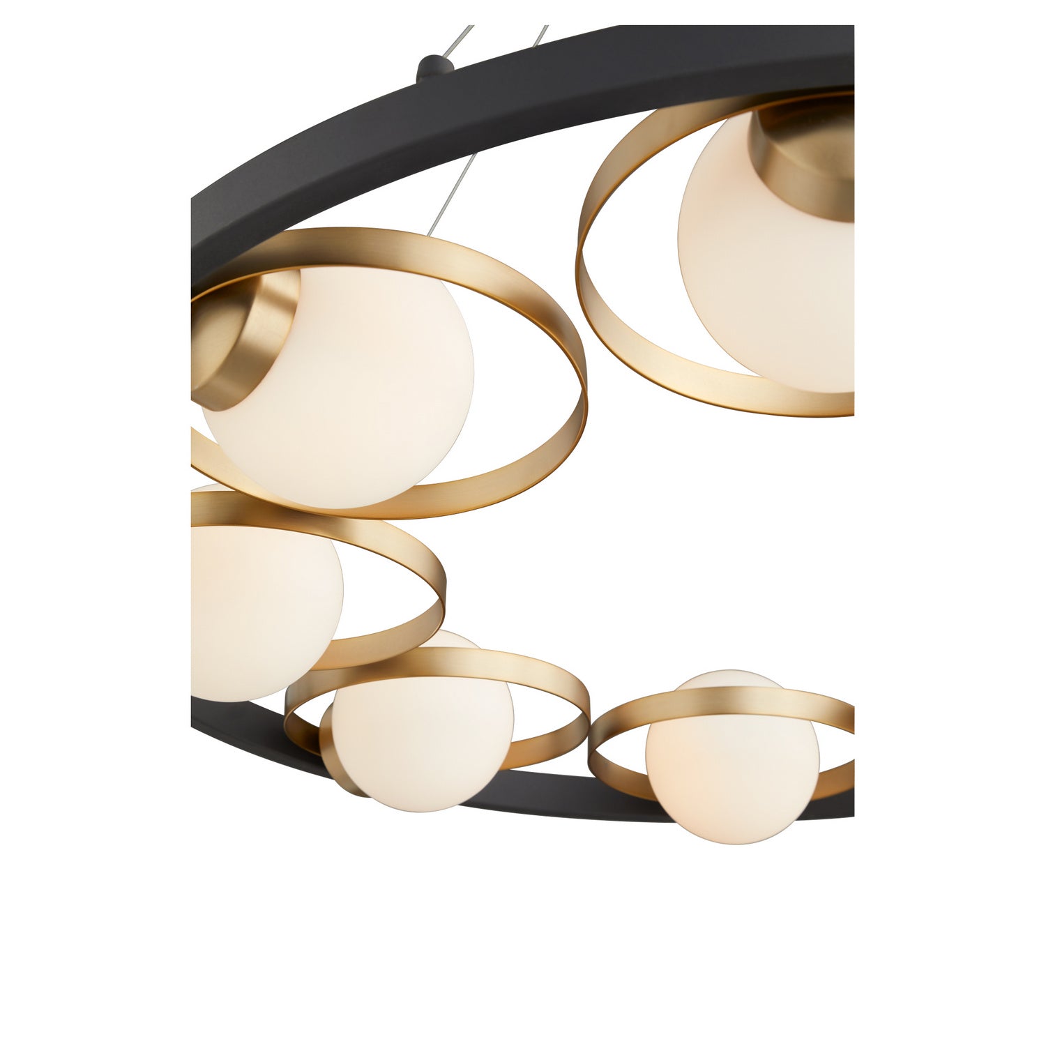Quorum - 606-8-6980 - Eight Light Chandelier - Nimbus - Textured Black w/ Aged Brass