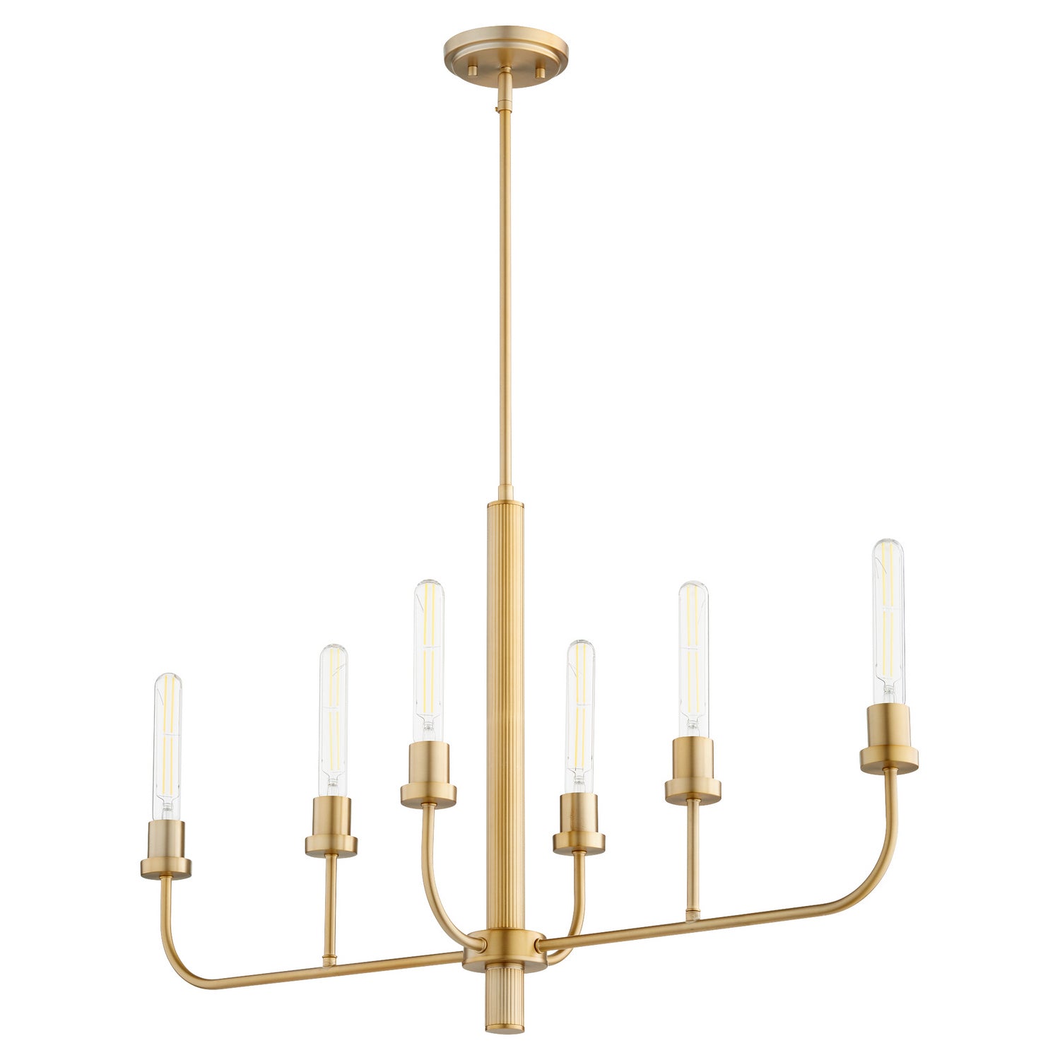 Quorum - 622-6-80 - Six Light Chandelier - Sheridan - Aged Brass