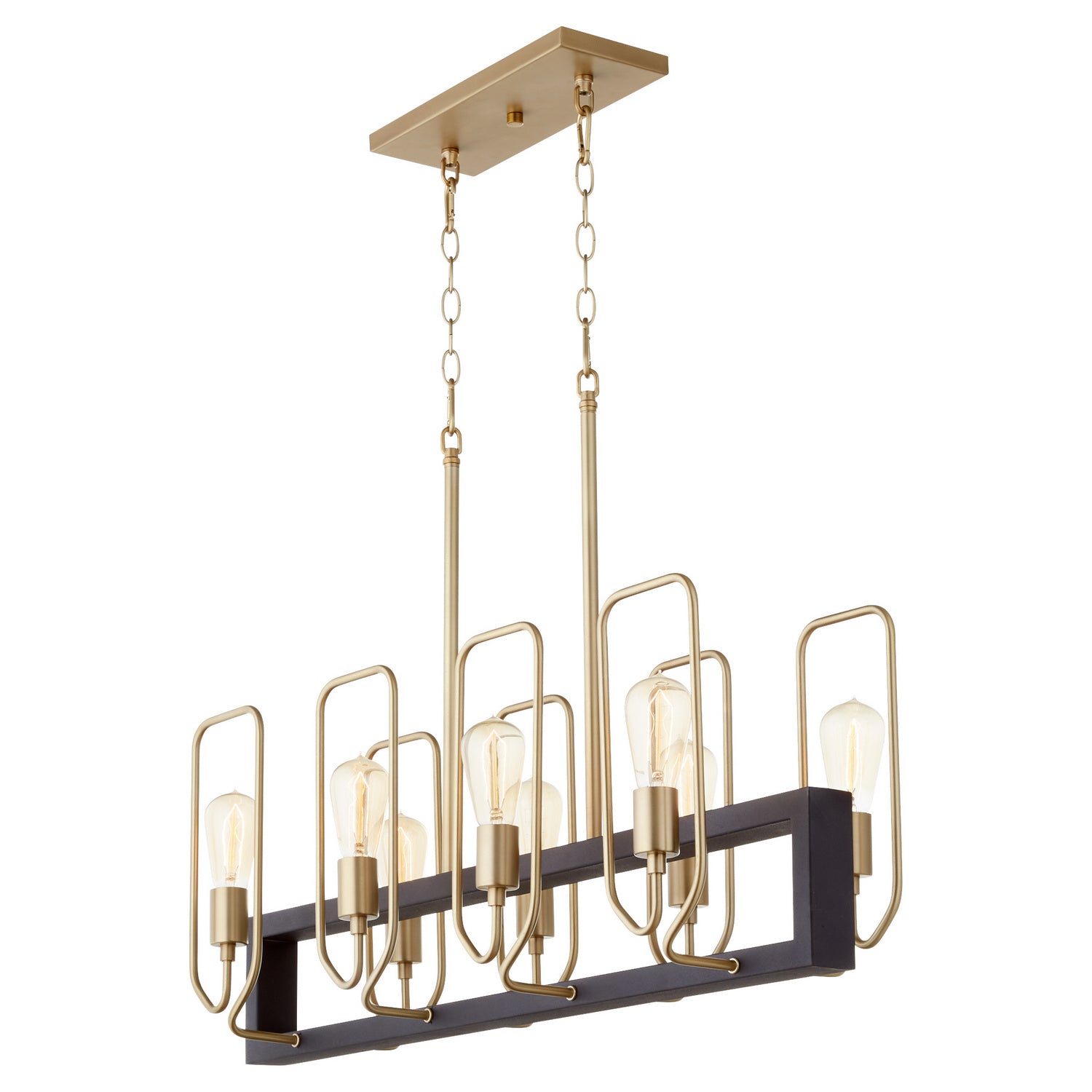 Quorum - 66-8-6980 - Eight Light Chandelier - Howe - Textured Black w/ Aged Brass