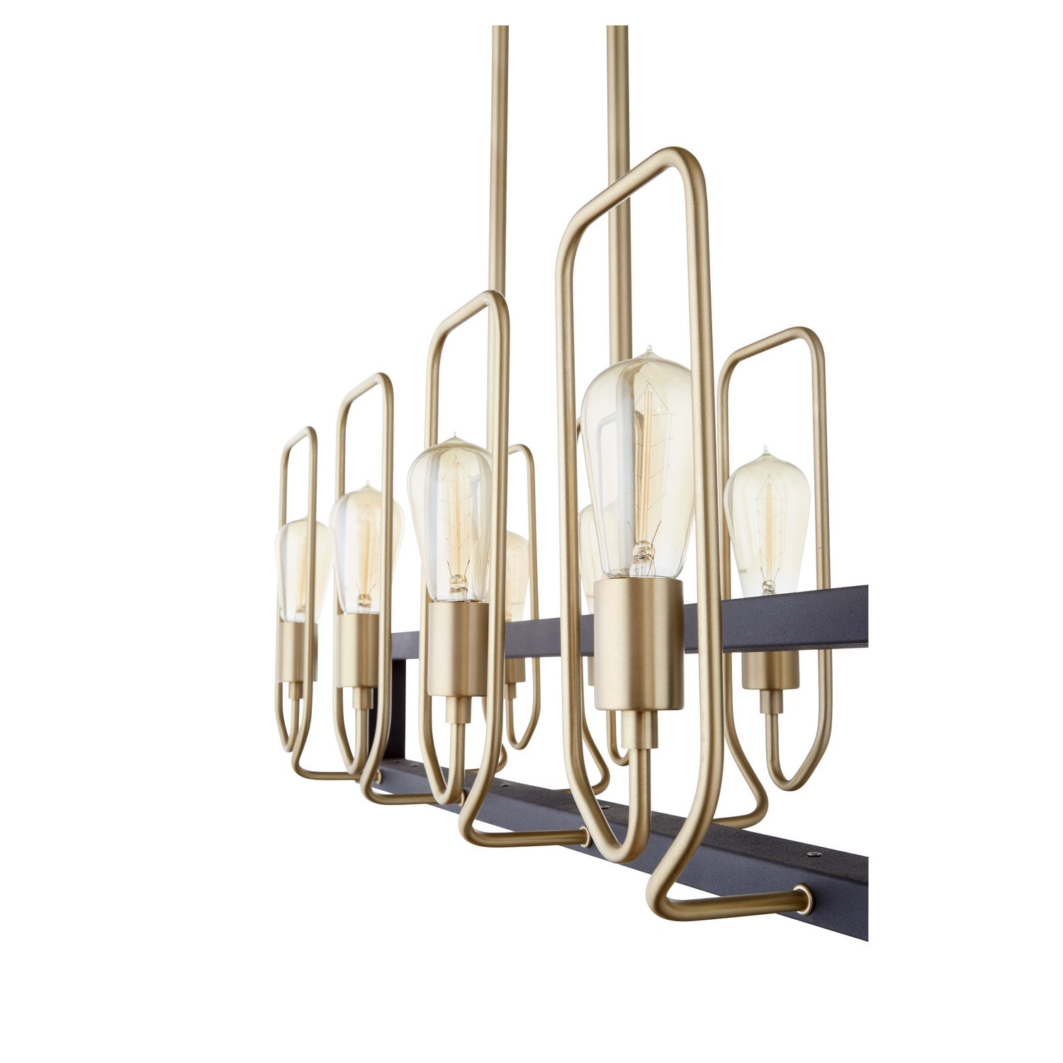 Quorum - 66-8-6980 - Eight Light Chandelier - Howe - Textured Black w/ Aged Brass