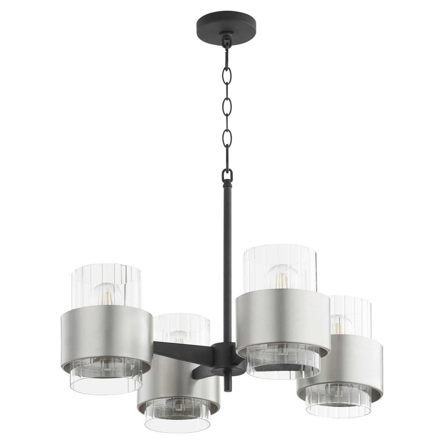 Quorum - 683-4-6965 - Four Light Chandelier - Epsilon - Textured Black w/ Satin Nickel