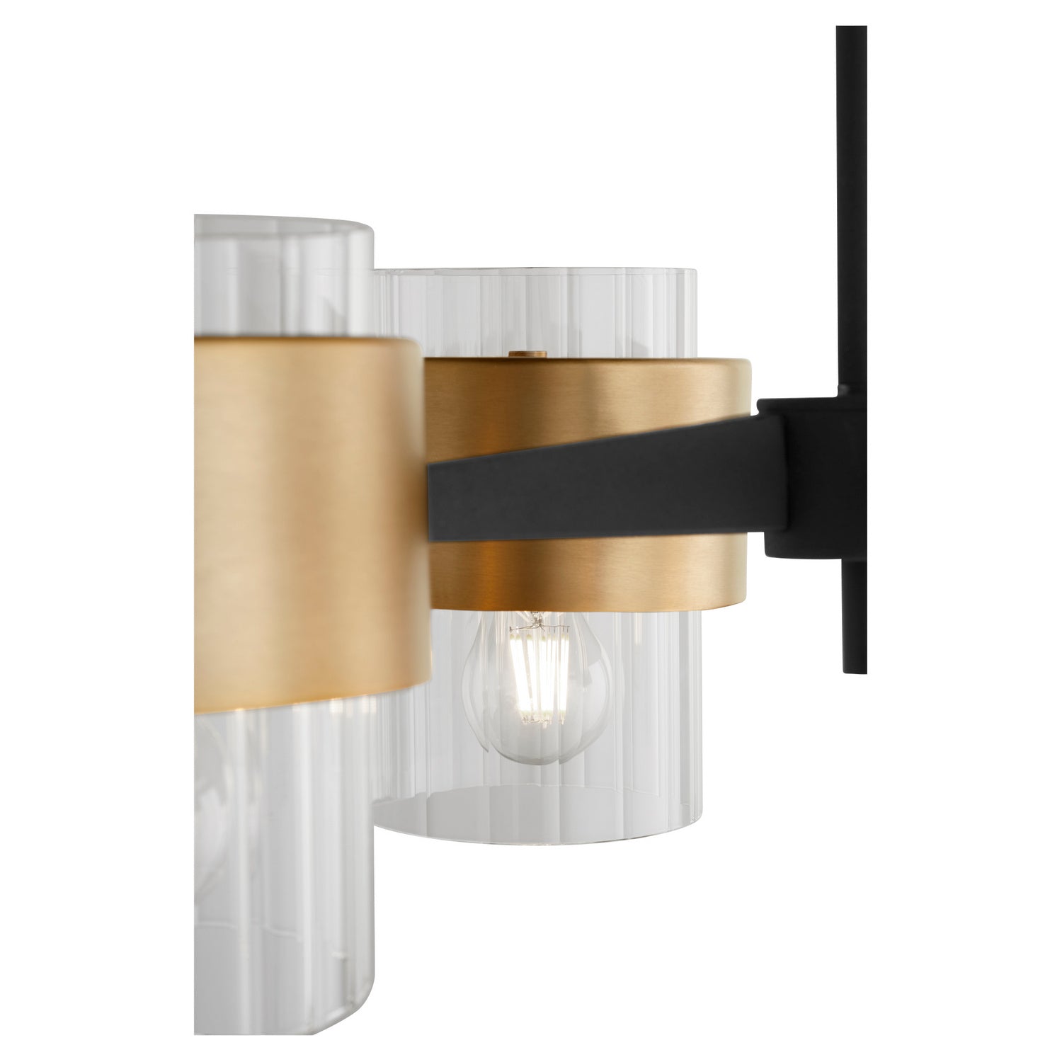 Quorum - 683-4-6980 - Four Light Chandelier - Epsilon - Textured Black w/ Aged Brass