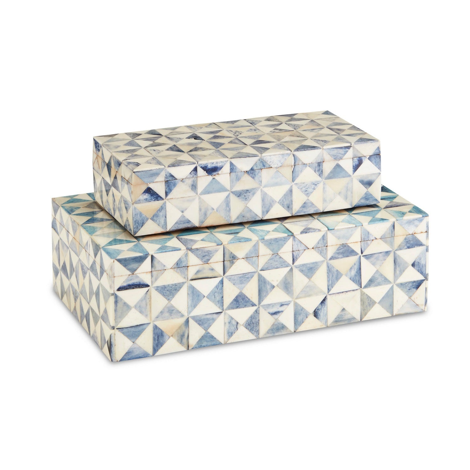 Currey and Company - 1200-0453 - Box Set of 2 - Sky Blue Collection - Blue/White