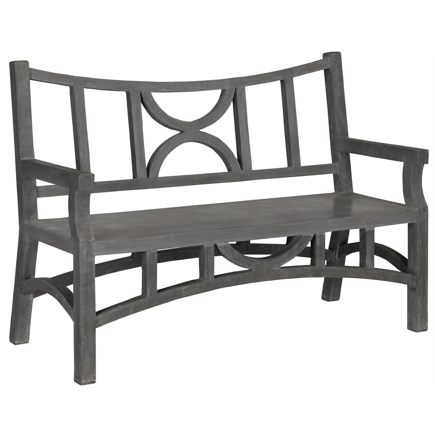 Currey and Company - 2000-0011 - Bench - Dark Gray/Faux Bois