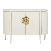 Currey and Company - 3000-0201 - Demi-Lune - Briallen Collection - Cerused White/Brass