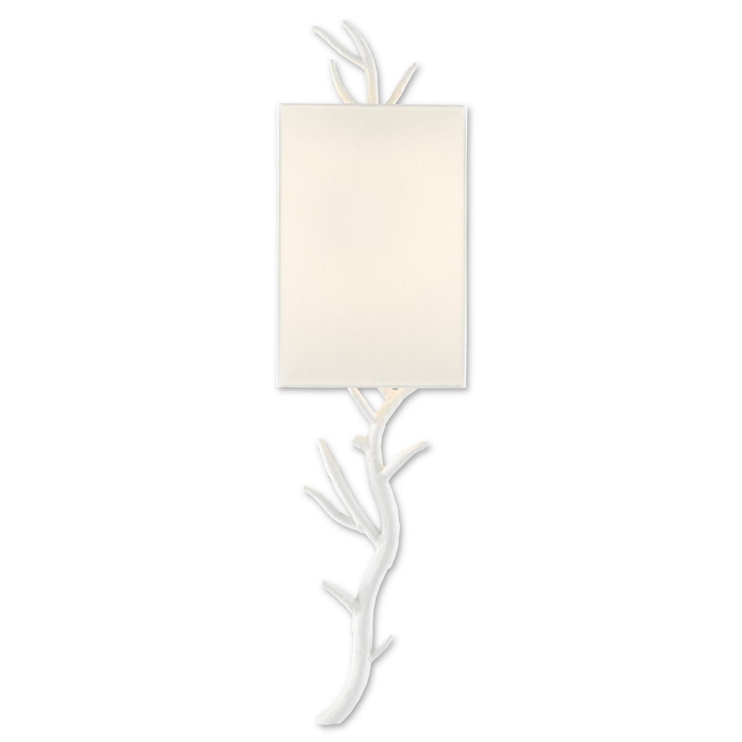 Currey and Company - 5000-0148 - One Light Wall Sconce - Baneberry Collection - Gesso White