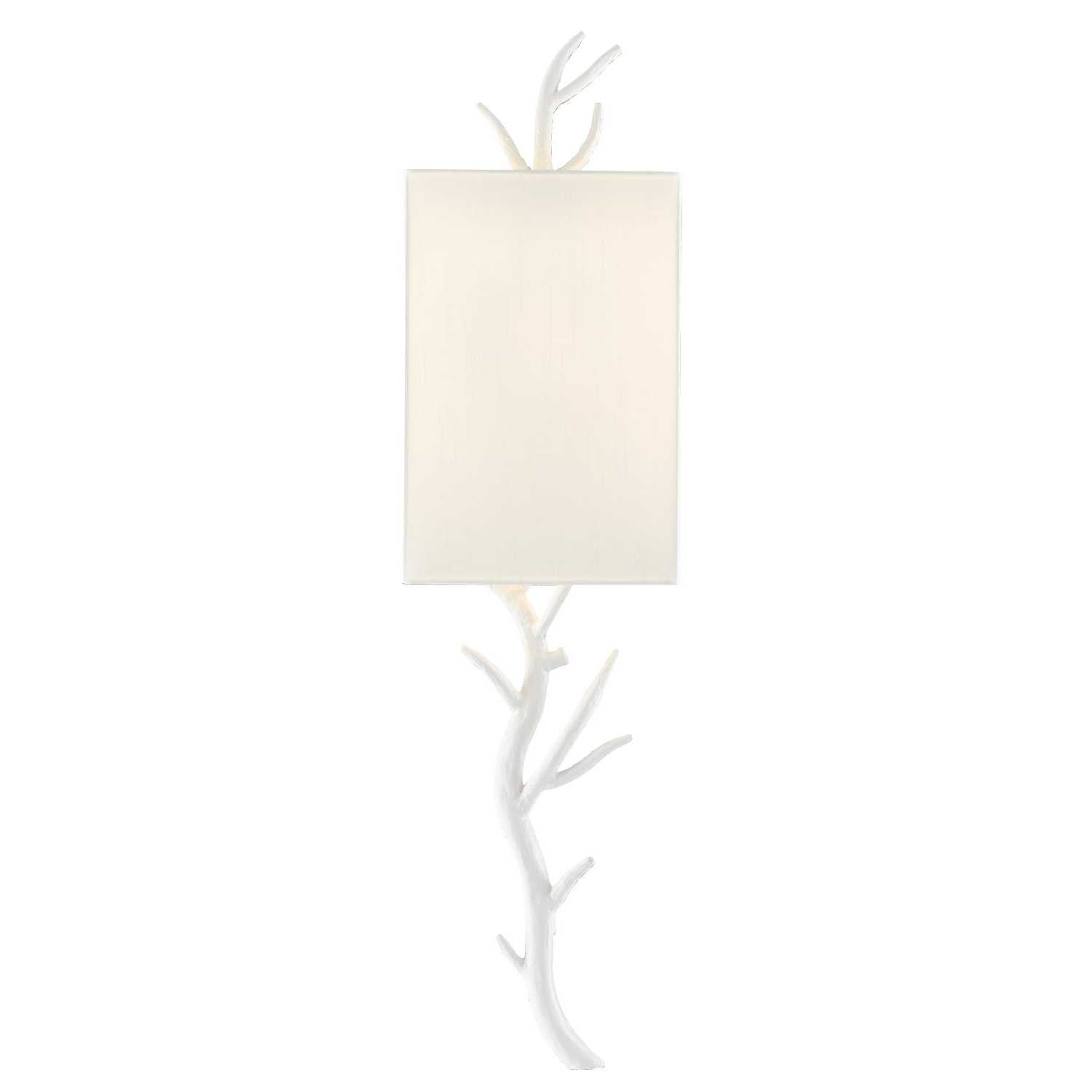 Currey and Company - 5000-0149 - One Light Wall Sconce - Baneberry Collection - Gesso White