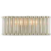 Currey and Company - 5000-0187 - Two Light Wall Sconce - Warwick Collection - Contemporary Silver Leaf/Clear