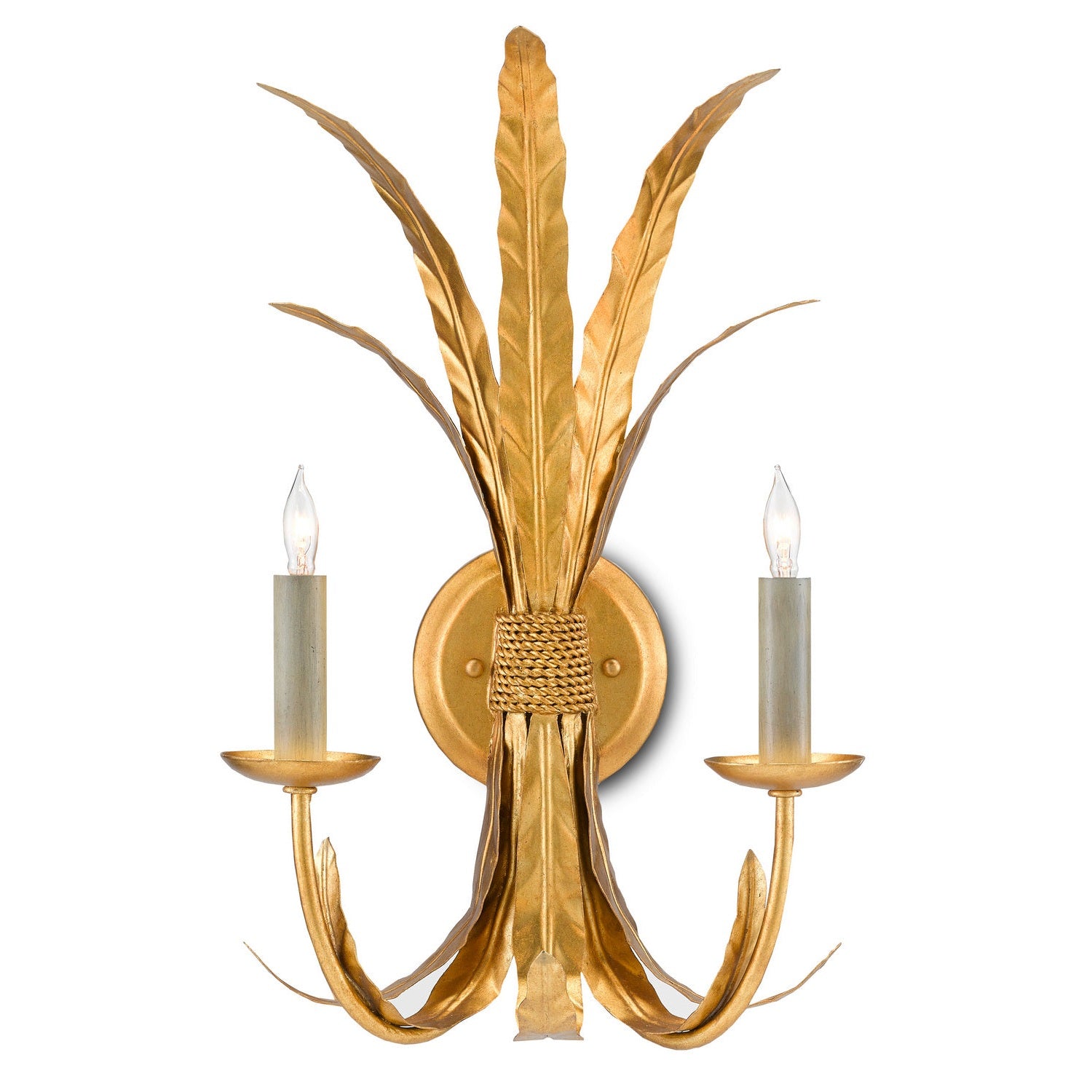 Currey and Company - 5000-0188 - Two Light Wall Sconce - Bette Collection - Grecian Gold Leaf