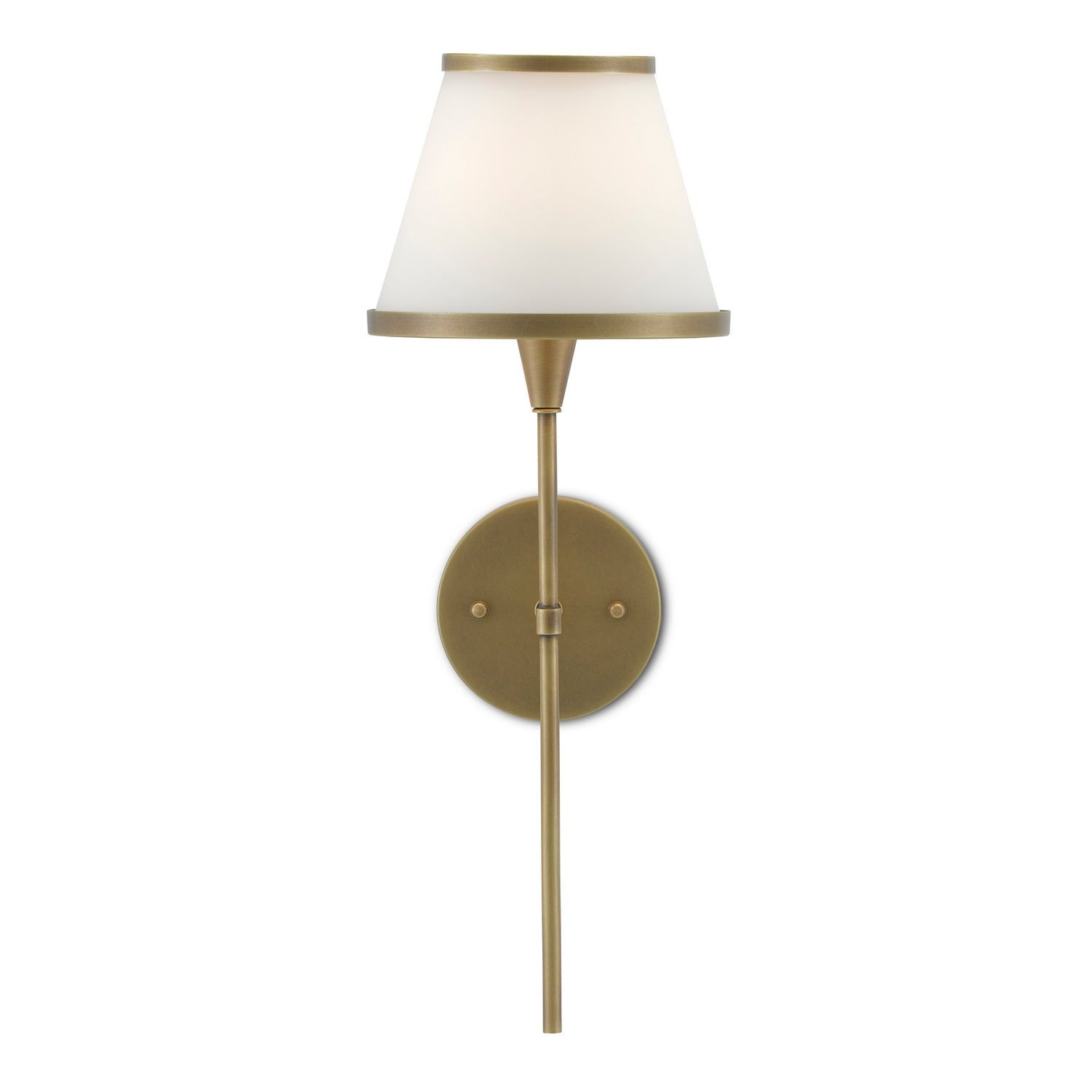 Currey and Company - 5800-0001 - One Light Wall Sconce - Brimsley Collection - Antique Brass/Opaque Glass
