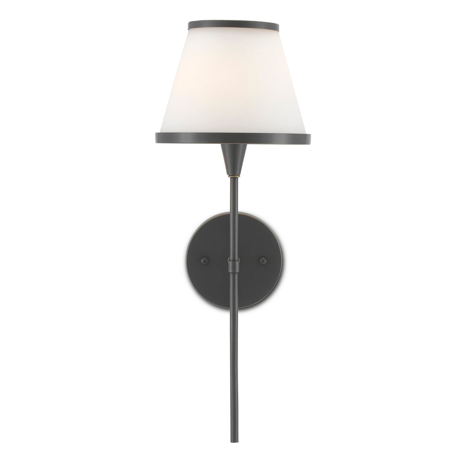 Currey and Company - 5800-0003 - One Light Wall Sconce - Brimsley Collection - Oil Rubbed Bronze/Opaque Glass