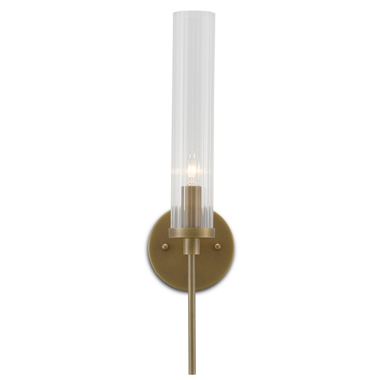 Currey and Company - 5800-0004 - One Light Wall Sconce - Bellings Collection - Antique Brass/Clear