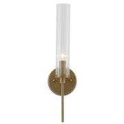 Currey and Company - 5800-0004 - One Light Wall Sconce - Bellings Collection - Antique Brass/Clear