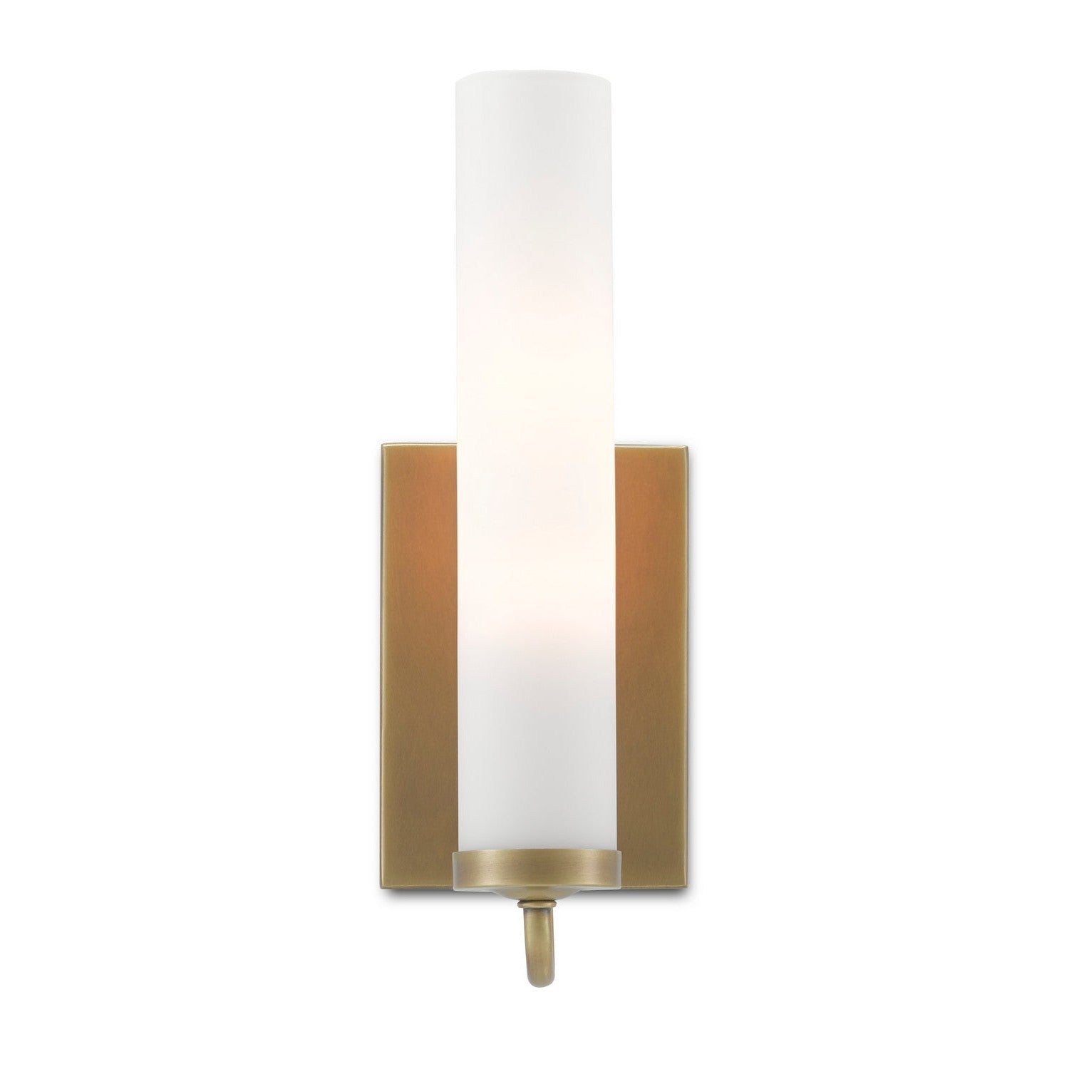Currey and Company - 5800-0010 - One Light Wall Sconce - Brindisi Collection - Antique Brass/Opaque Glass