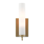 Currey and Company - 5800-0010 - One Light Wall Sconce - Brindisi Collection - Antique Brass/Opaque Glass