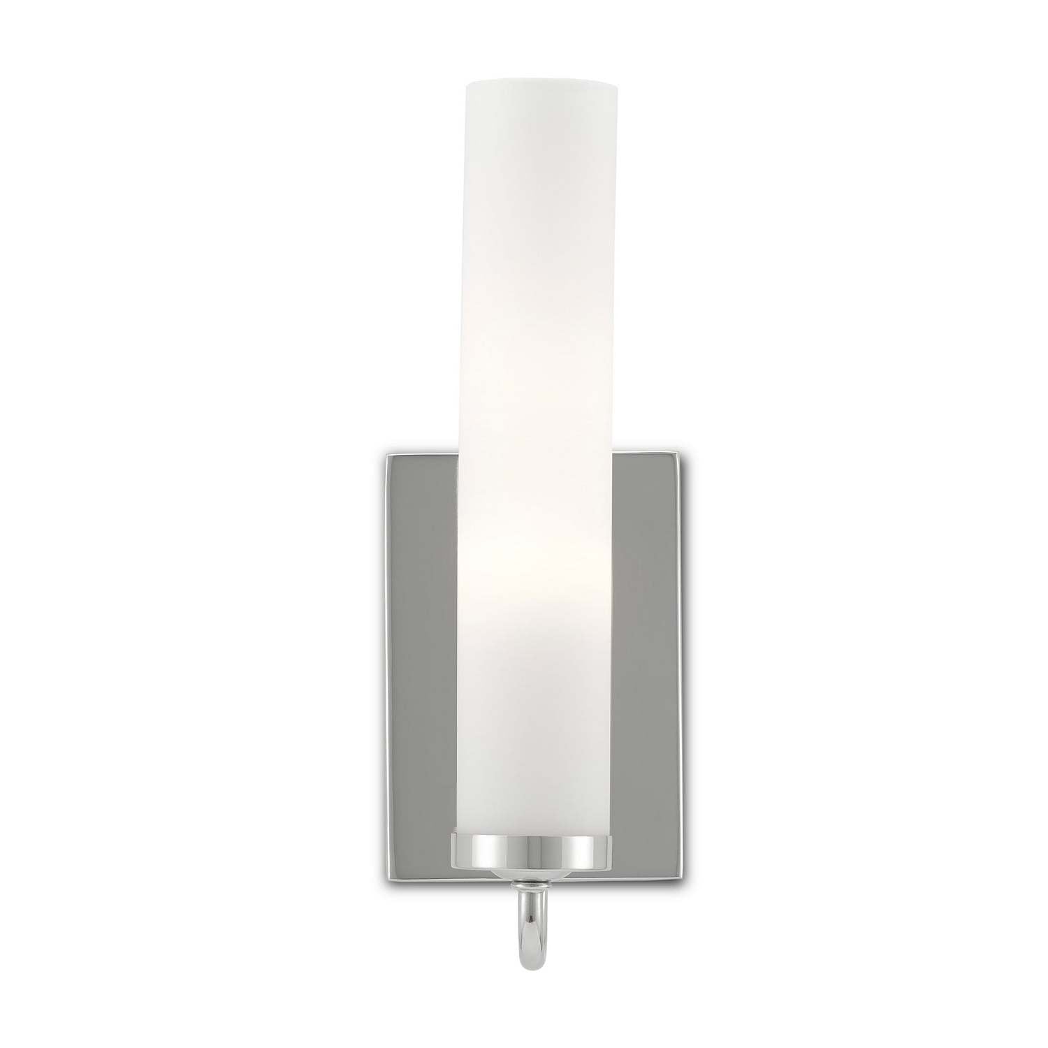 Currey and Company - 5800-0011 - One Light Wall Sconce - Brindisi Collection - Polished Nickel/Opaque Glass