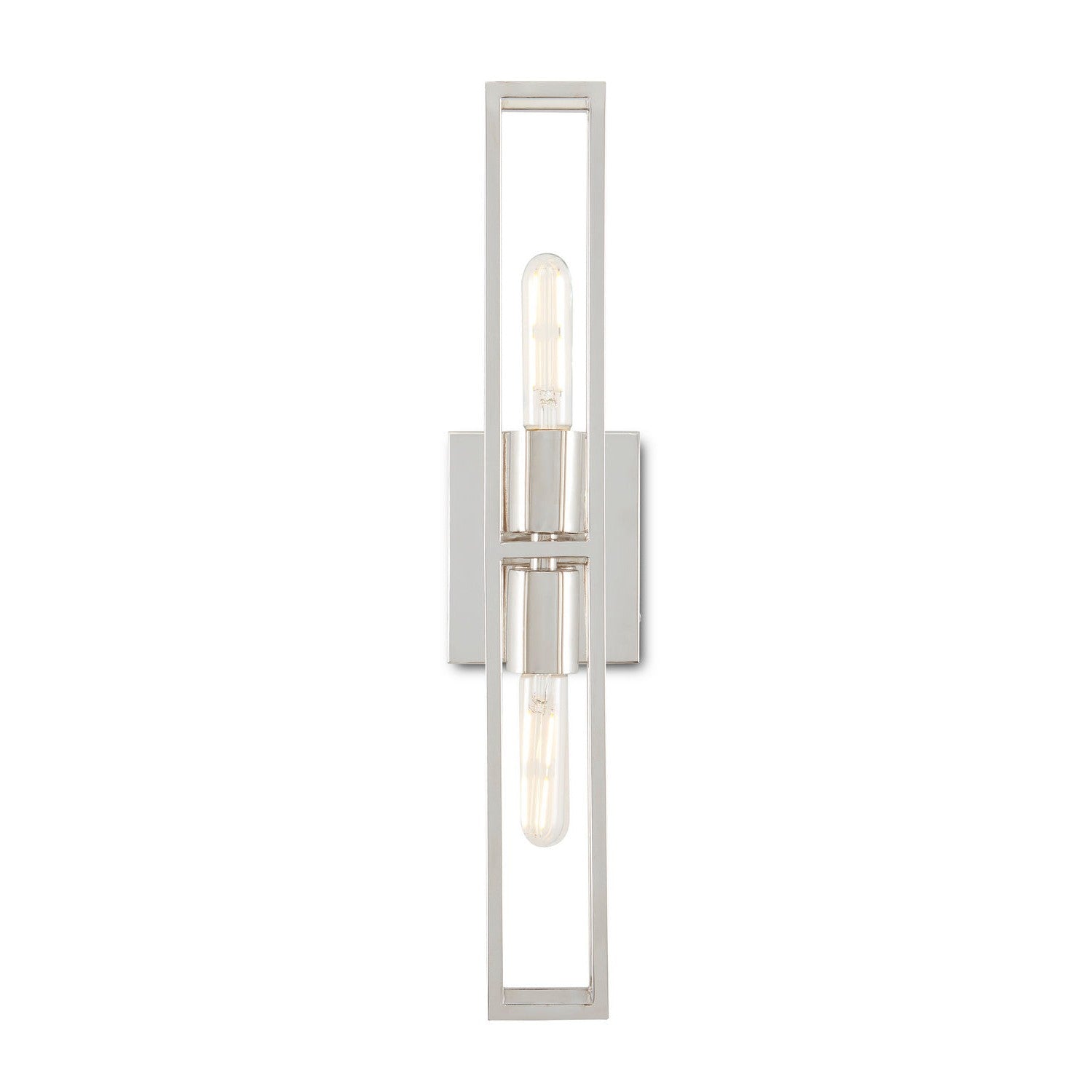 Currey and Company - 5800-0020 - Two Light Wall Sconce - Bergen Collection - Polished Nickel