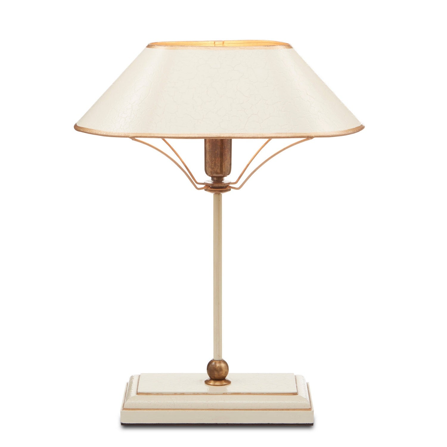 Currey and Company - 6000-0702 - One Light Table Lamp - Daphne Collection - Ivory/Antique Brass/Gold