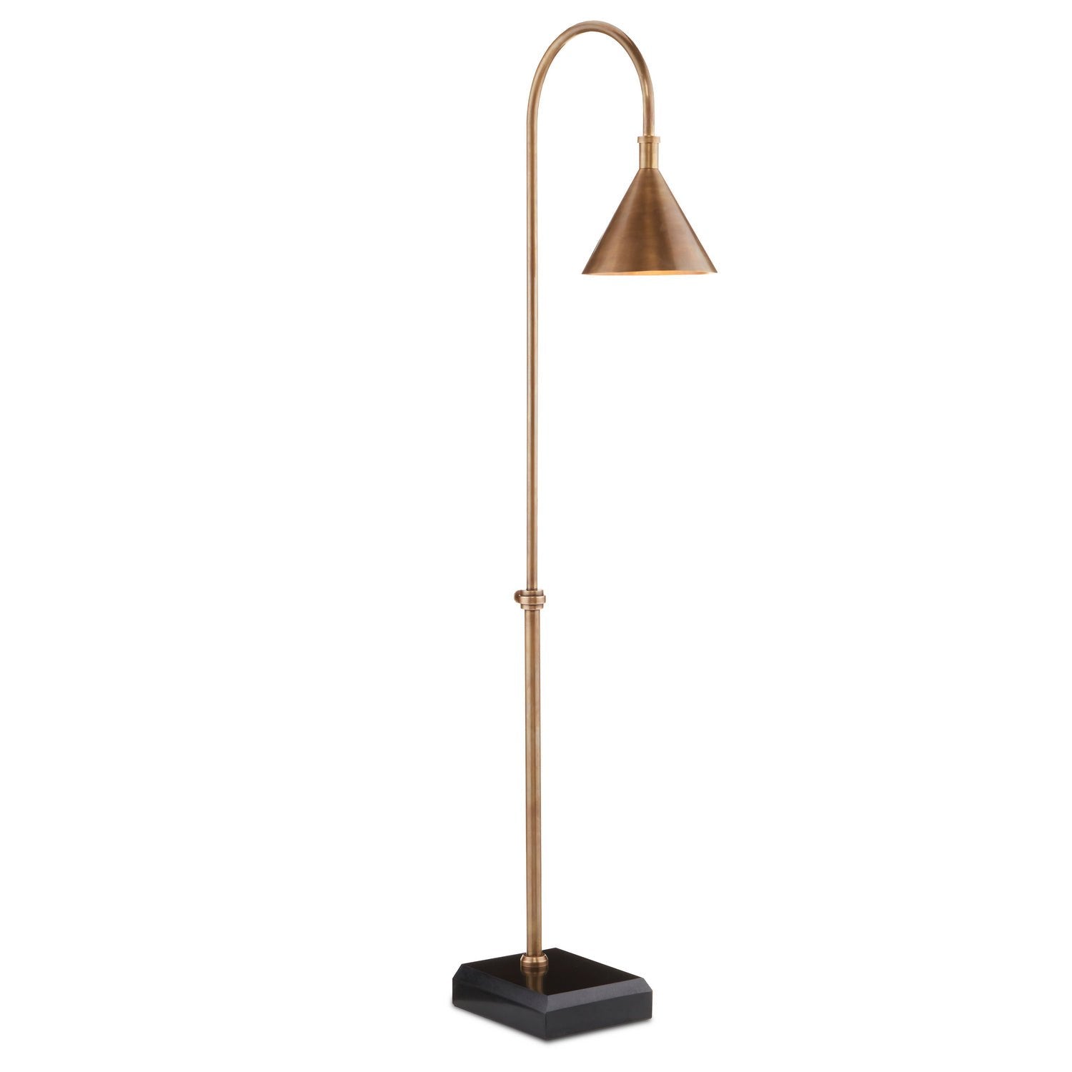 Currey and Company - 8000-0094 - One Light Floor Lamp - Vision Brass Floor Lamp - Vintage Brass/Black