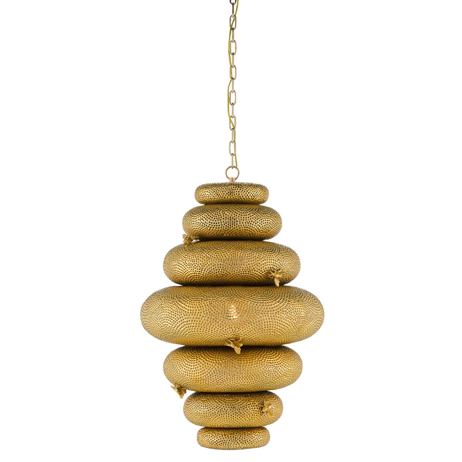Currey and Company - 9000-0761 - One Light Chandelier - Bee My Honey Collection - Antique Brass