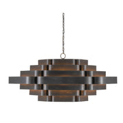 Currey and Company - 9000-0775 - Six Light Chandelier - Bailey Black Chandelier - French Black/Contemporary Gold Leaf