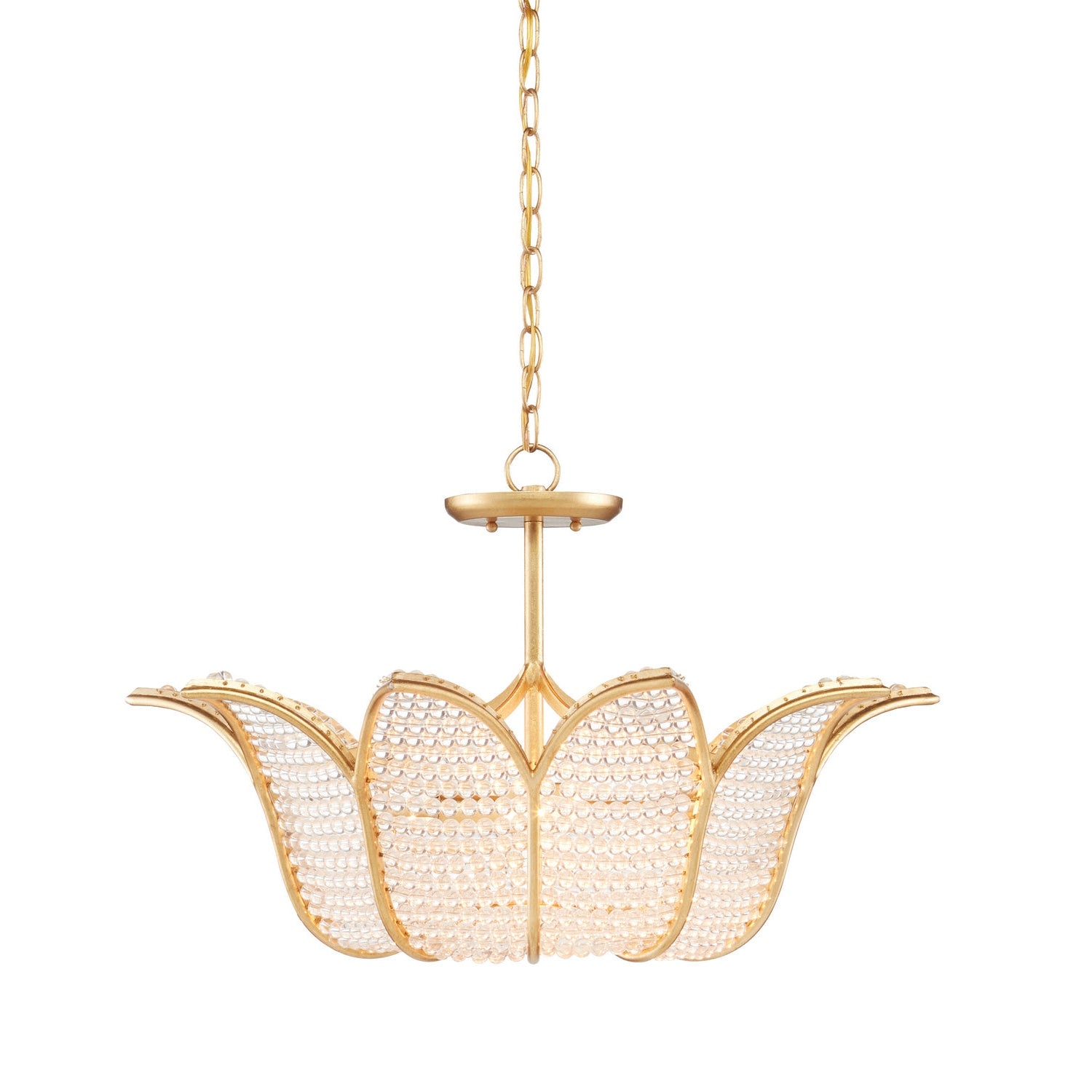 Currey and Company - 9000-0776 - Three Light Chandelier - Bebe Chandelier - Contemporary Gold Leaf/Clear