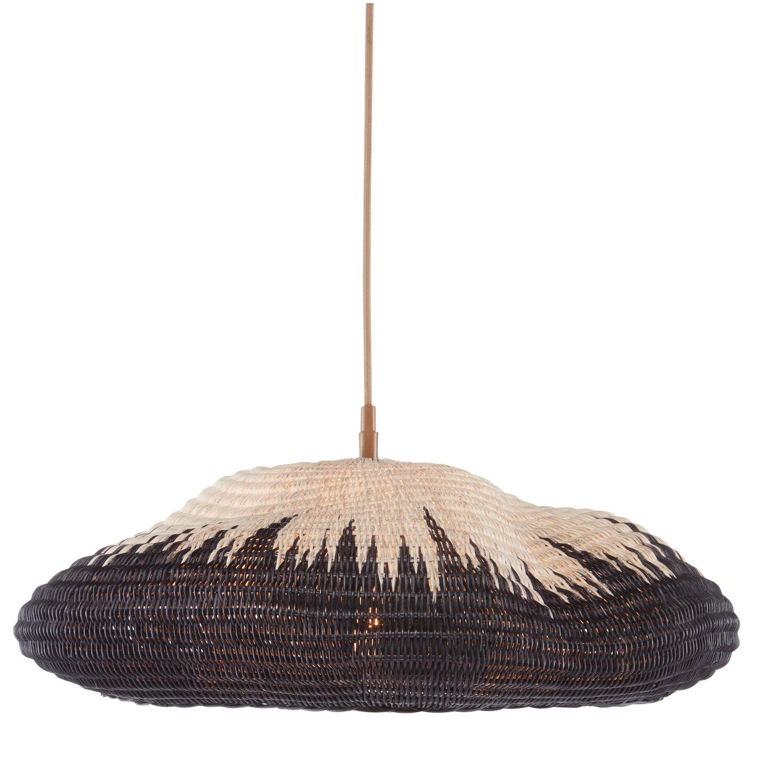 Currey and Company - 9000-0787 - One Light Pendant - Comme Des Paniers Collection - Khaki/Black
