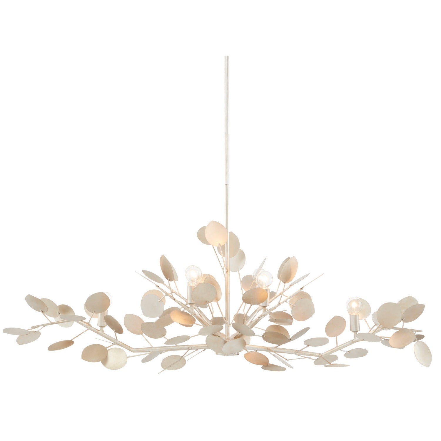 Currey and Company - 9000-0816 - Six Light Chandelier - Lunaria Collection - Contemporary Silver Leaf