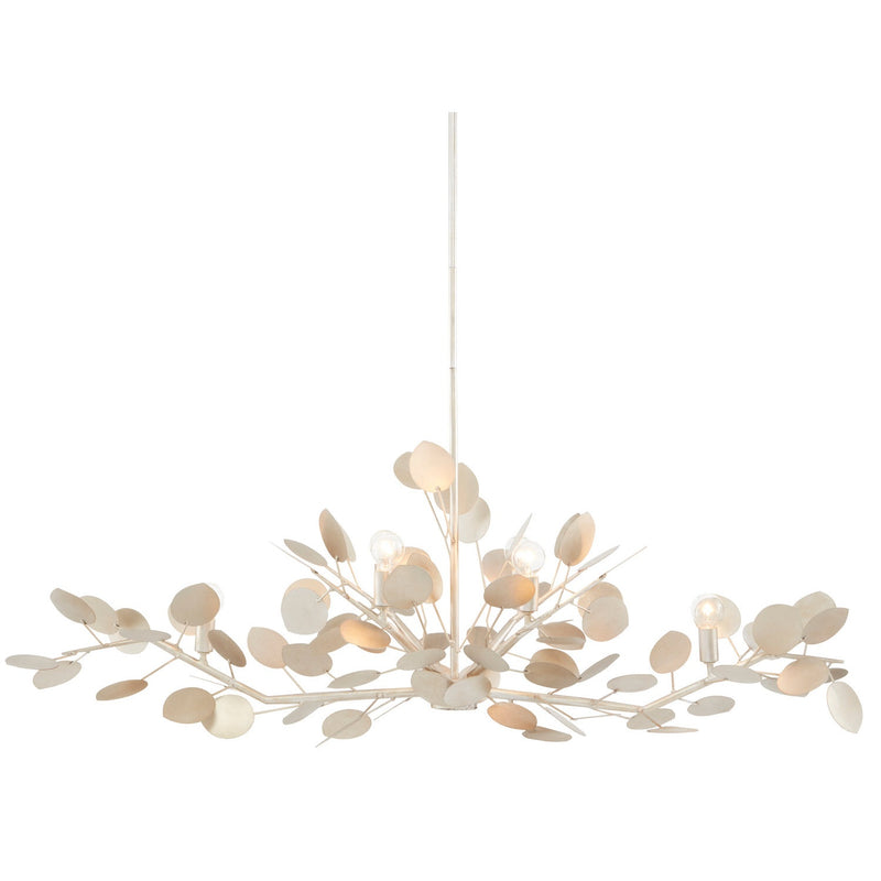 Currey and Company - 9000-0816 - Six Light Chandelier - Lunaria Collection - Contemporary Silver Leaf