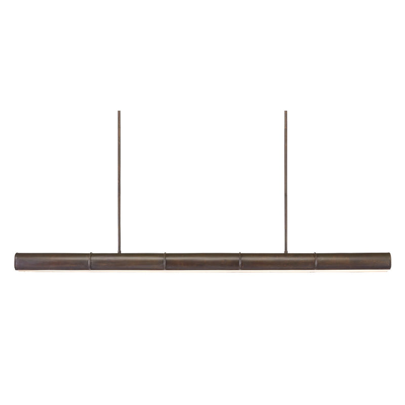 Currey and Company - 9000-0862 - Five Light Linear Chandelier - Lyon Collection - Bronze Verdigris/White
