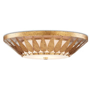 Currey and Company - 9999-0055 - LED Flush Mount - Floris Gold Flush Mount - Autumn Gold/Milky Glass