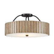 Currey and Company - 9999-0058 - One Light Semi-Flush Mount - Tetterby Collection - Taupe/Black