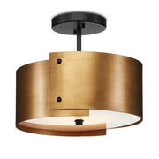 Currey and Company - 9999-0063 - One Light Semi-Flush Mount - Ritsu Collection - Antique Brass/Black