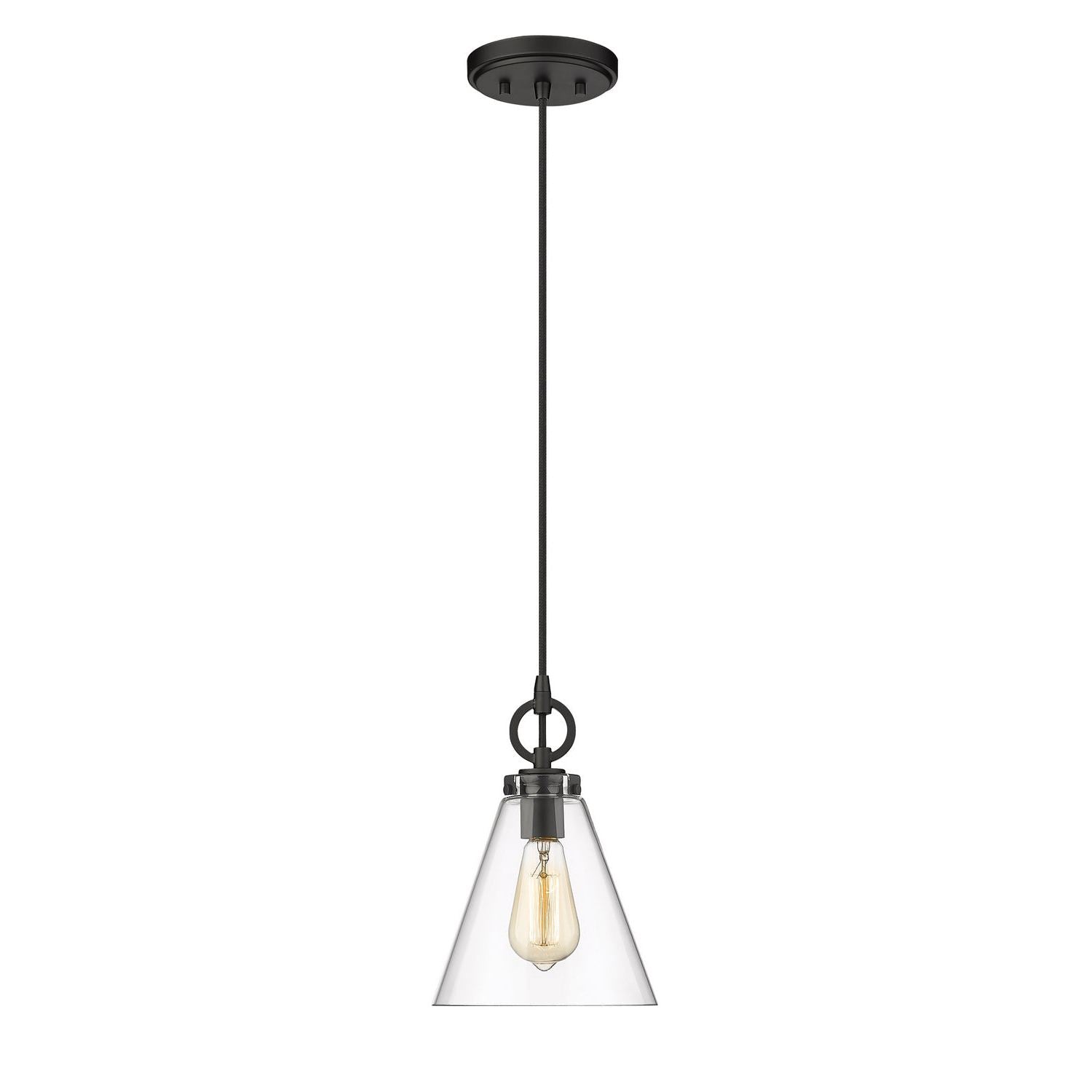 Z-Lite - 3034P8-MB - One Light Pendant - Harper - Matte Black