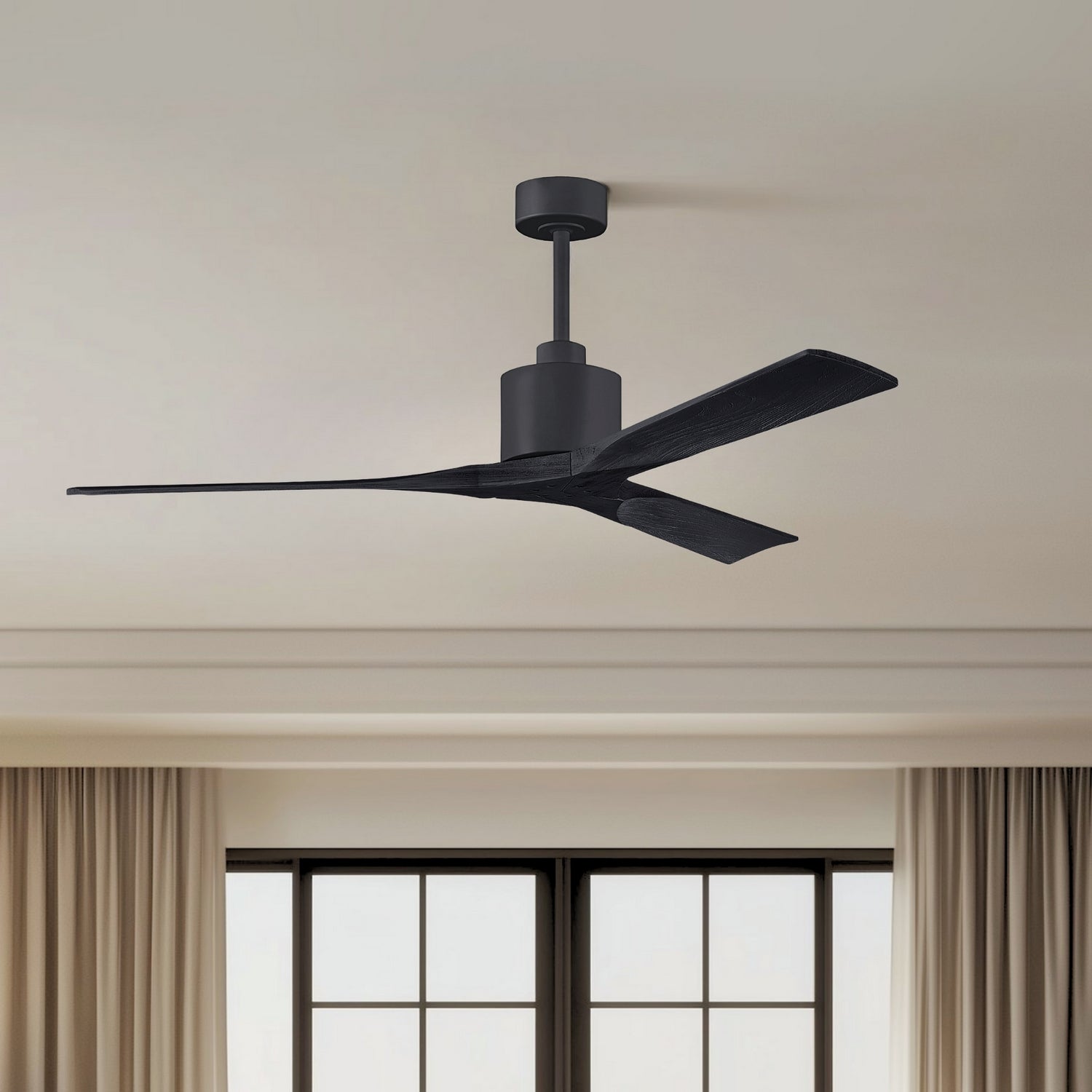 Matthews Fan Company - NK-BK-BK-60 - 60"Ceiling Fan - Nan - Matte Black