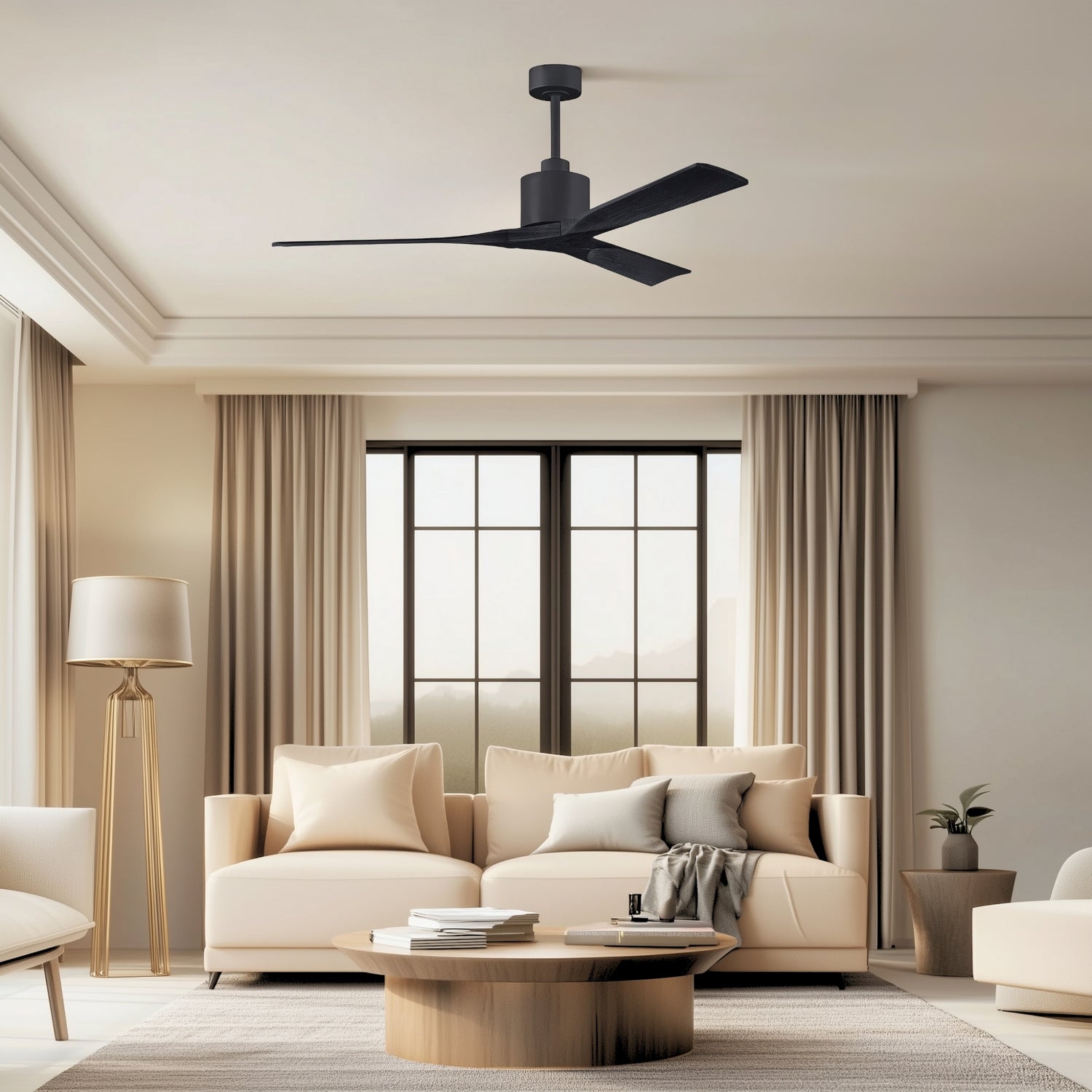 Matthews Fan Company - NK-BK-BK-60 - 60"Ceiling Fan - Nan - Matte Black
